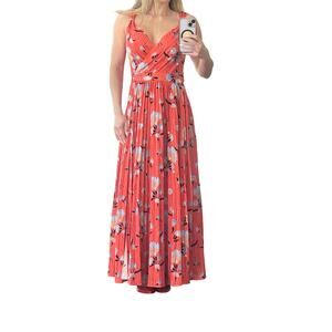 Self-Portrait Botanical Print Wrap Maxi Dress - Size 4